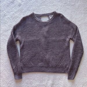 Hippie Rose Purple Crew Neck Sweater with Ribbed Knit